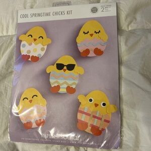 Paper Source Yellow Chick Cake Toppers with Pastel Egg Accents